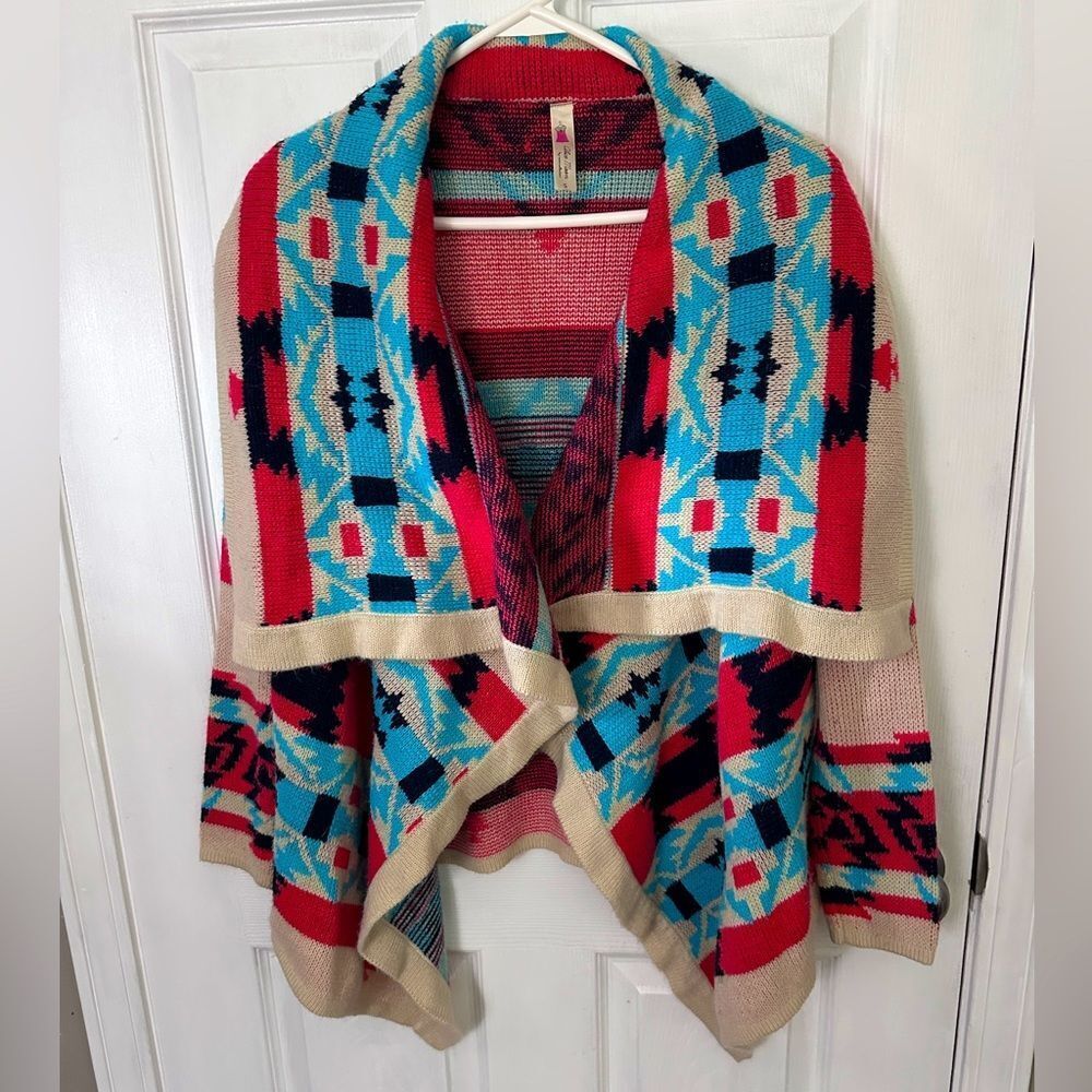 Anthropologie Moon Collection Women Emily Aztec Tribal Cardigan Long Sleeve